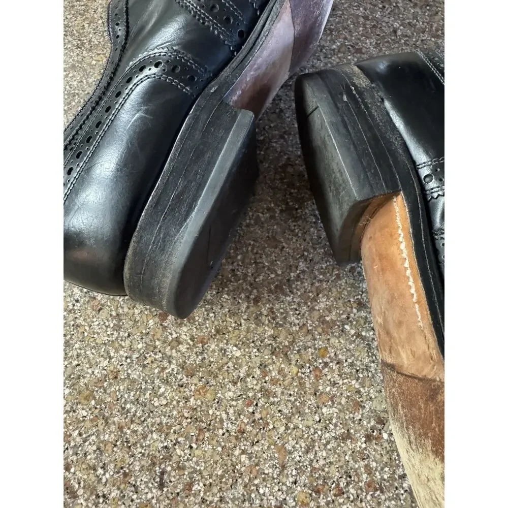 Allen Edmonds McAllister 13 D Black Leather Wingtip Brogue Oxford Shoes USA
